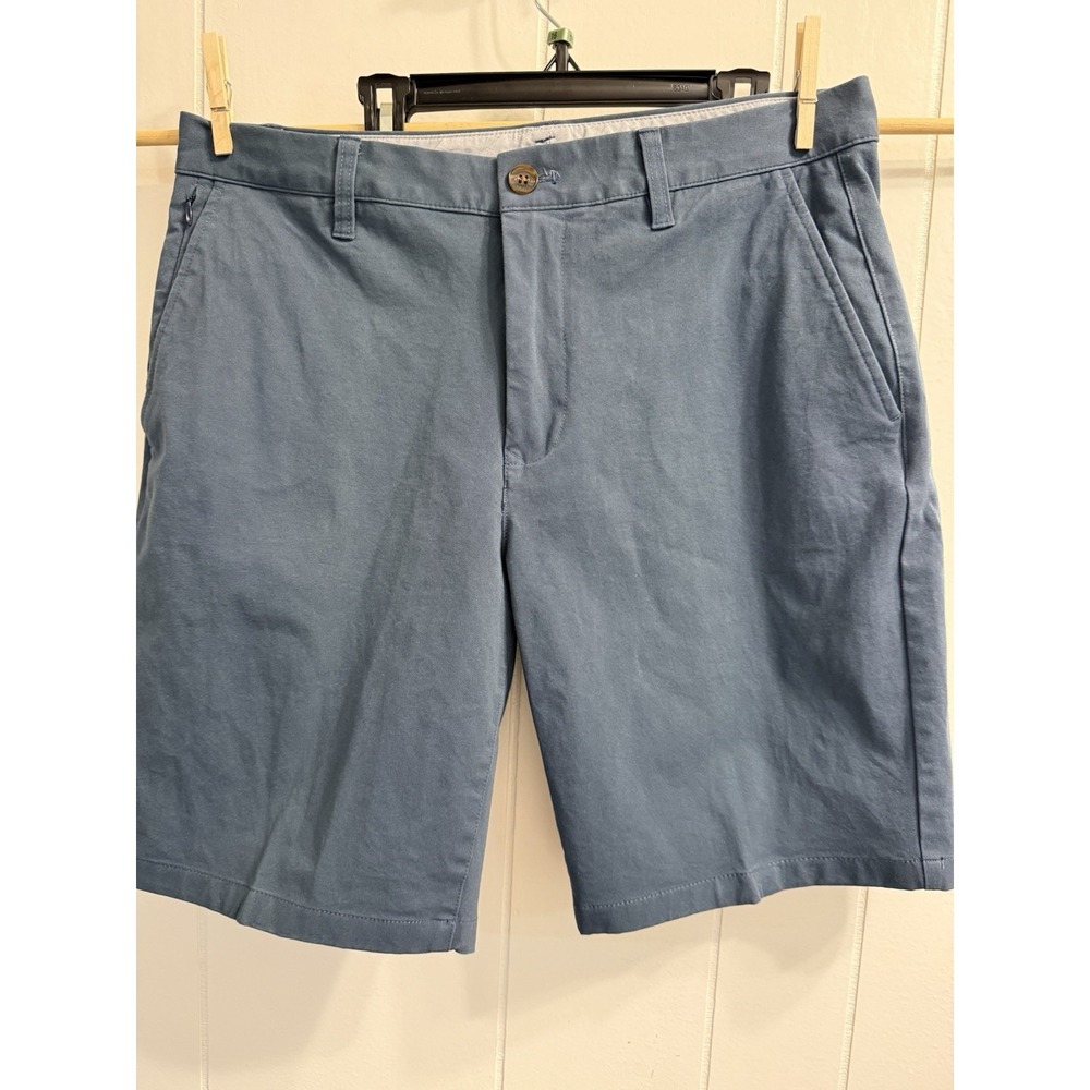 Bonobos Chino Shorts Men's 32 Blue Flat Front Slash Pockets 9" Inseam Cotton